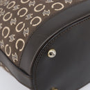 CELINE C Macadam Canvas Hand Bag Brown Gold Auth 213331-11