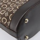 CELINE C Macadam Canvas Hand Bag Brown Gold Auth 213331-13