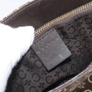 CELINE C Macadam Canvas Hand Bag Brown Gold Auth 213331-14