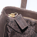 CELINE C Macadam Canvas Hand Bag Brown Gold Auth 213331-18