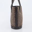 CELINE C Macadam Canvas Hand Bag Brown Gold Auth 213331-5