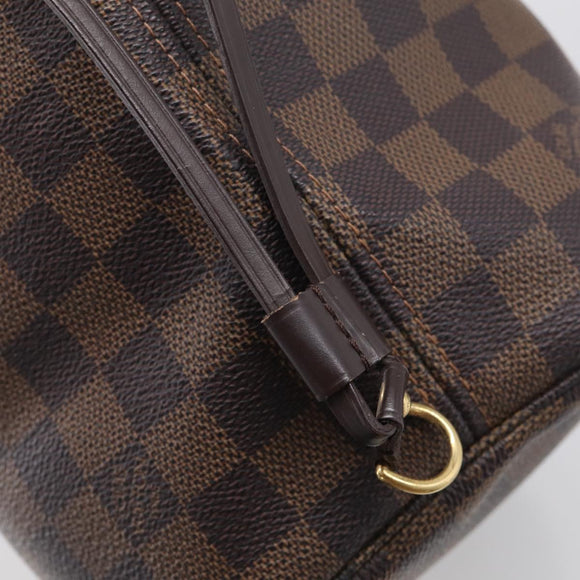 LOUIS VUITTON Damier Ebene Neverfull MM Tote Bag N51105 LV Auth 213337