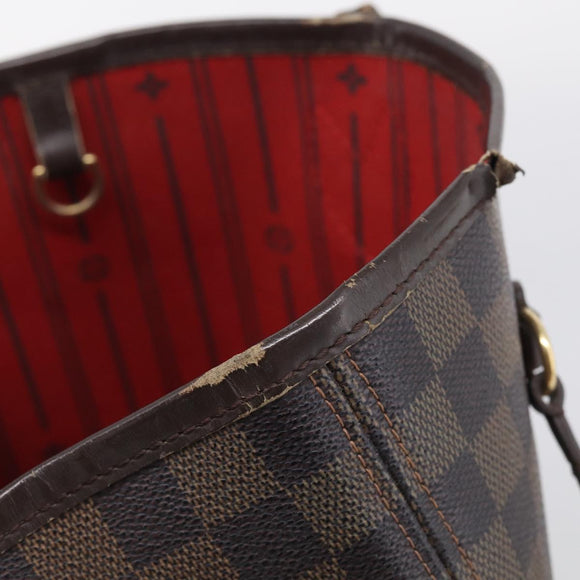 LOUIS VUITTON Damier Ebene Neverfull MM Tote Bag N51105 LV Auth 213337