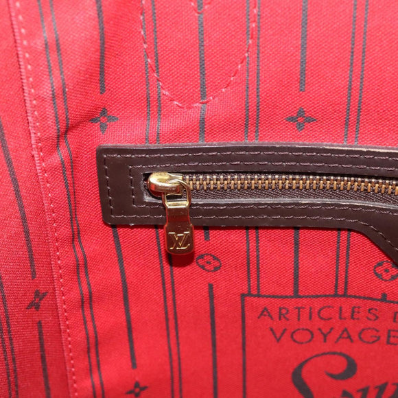 LOUIS VUITTON Damier Ebene Neverfull MM Tote Bag N51105 LV Auth 213337