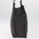 HERMES Her Line GM Hand Bag Canvas Gray Silver Auth 213342A-4