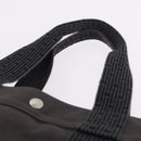 HERMES Her Line GM Hand Bag Canvas Gray Silver Auth 213342A-8