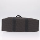 HERMES Her Line GM Hand Bag Canvas Gray Silver Auth 213342A-9