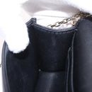 Christian Dior Canage Chain Shoulder Bag Lamb Skin Black Gold Auth 213354M-19
