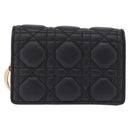 Christian Dior Canage Chain Shoulder Bag Lamb Skin Black Gold Auth 213354M-2