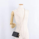 Christian Dior Canage Chain Shoulder Bag Lamb Skin Black Gold Auth 213354M-22