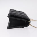 Christian Dior Canage Chain Shoulder Bag Lamb Skin Black Gold Auth 213354M-4