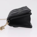 Christian Dior Canage Chain Shoulder Bag Lamb Skin Black Gold Auth 213354M-5