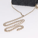 Christian Dior Canage Chain Shoulder Bag Lamb Skin Black Gold Auth 213354M-7
