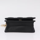 Christian Dior Canage Chain Shoulder Bag Lamb Skin Black Gold Auth 213354M-9