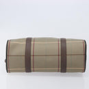 Burberrys Nova Check Boston Bag Canvas Beige Gold Auth 213356-10