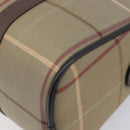 Burberrys Nova Check Boston Bag Canvas Beige Gold Auth 213356-11