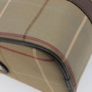 Burberrys Nova Check Boston Bag Canvas Beige Gold Auth 213356-14