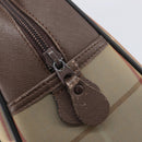 Burberrys Nova Check Boston Bag Canvas Beige Gold Auth 213356-18