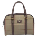 Burberrys Nova Check Boston Bag Canvas Beige Gold Auth 213356-2