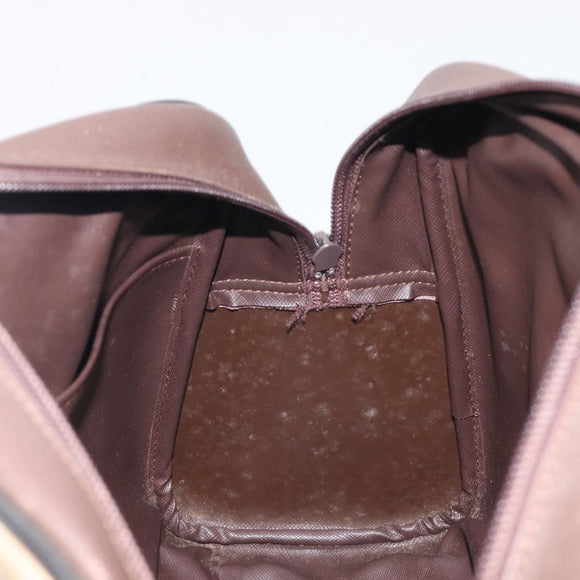 Burberrys Nova Check Boston Bag Canvas Beige Gold Auth 213356