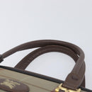 Burberrys Nova Check Boston Bag Canvas Beige Gold Auth 213356-9