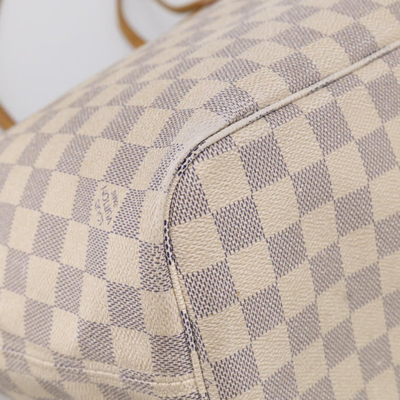 LOUIS VUITTON Damier Azur Neverfull MM Tote Bag N41605 LV Auth 213359