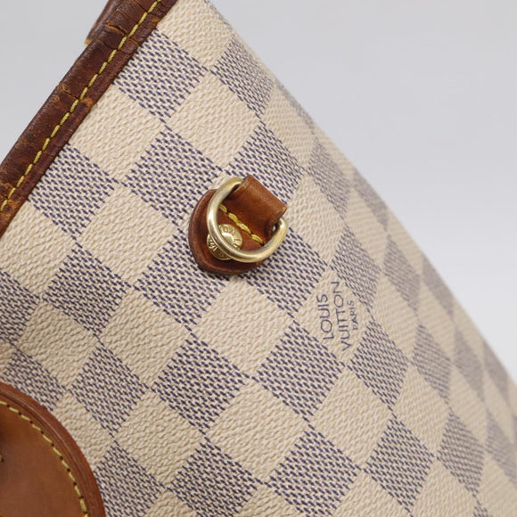 LOUIS VUITTON Damier Azur Neverfull MM Tote Bag N41605 LV Auth 213359