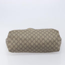 GUCCI GG Supreme Tote Bag PVC Beige Silver 211137 Auth 213362-11