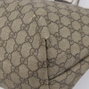 GUCCI GG Supreme Tote Bag PVC Beige Silver 211137 Auth 213362-12