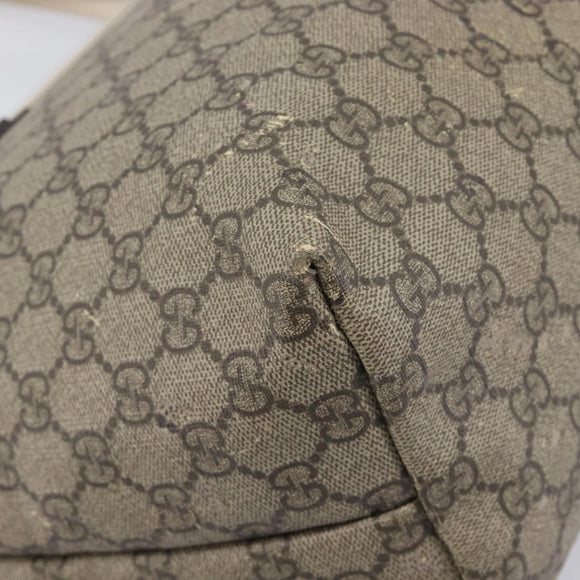 GUCCI GG Supreme Tote Bag PVC Beige Silver 211137 Auth 213362