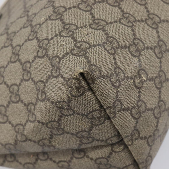 GUCCI GG Supreme Tote Bag PVC Beige Silver 211137 Auth 213362