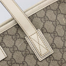 GUCCI GG Supreme Tote Bag PVC Beige Silver 211137 Auth 213362-16