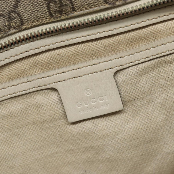 GUCCI GG Supreme Tote Bag PVC Beige Silver 211137 Auth 213362
