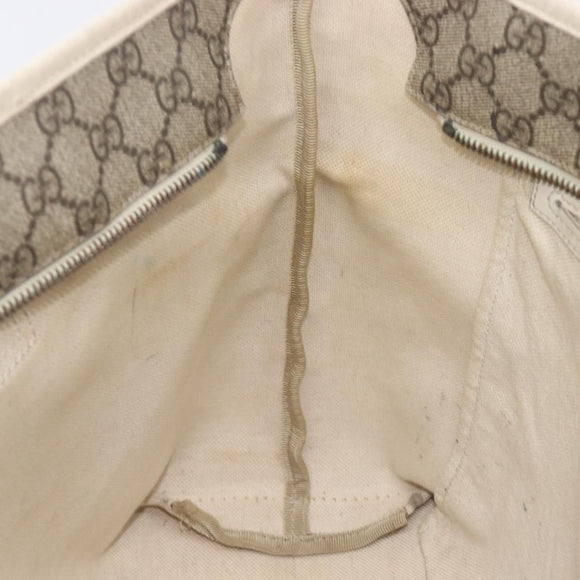GUCCI GG Supreme Tote Bag PVC Beige Silver 211137 Auth 213362