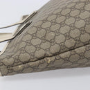 GUCCI GG Supreme Tote Bag PVC Beige Silver 211137 Auth 213362-7