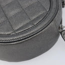 CHANEL Matelasse Chain Shoulder Bag Caviar Skin Gray Silver CC Auth 213364M-13