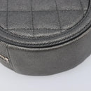 CHANEL Matelasse Chain Shoulder Bag Caviar Skin Gray Silver CC Auth 213364M-14