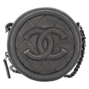 CHANEL Matelasse Chain Shoulder Bag Caviar Skin Gray Silver CC Auth 213364M-2