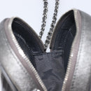 CHANEL Matelasse Chain Shoulder Bag Caviar Skin Gray Silver CC Auth 213364M-20