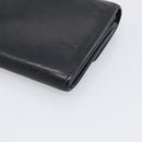 CHANEL Long Wallet Leather Black Silver CC Auth 213365-10