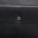 CHANEL Long Wallet Leather Black Silver CC Auth 213365-14