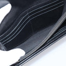CHANEL Long Wallet Leather Black Silver CC Auth 213365-17