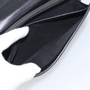 CHANEL Long Wallet Leather Black Silver CC Auth 213365-21