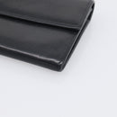 CHANEL Long Wallet Leather Black Silver CC Auth 213365-8
