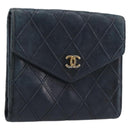 CHANEL Bicolore Wallet Leather Black Gold CC Auth 213366-1