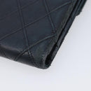 CHANEL Bicolore Wallet Leather Black Gold CC Auth 213366-10