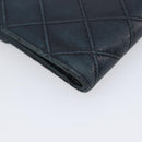CHANEL Bicolore Wallet Leather Black Gold CC Auth 213366-11