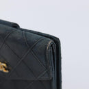 CHANEL Bicolore Wallet Leather Black Gold CC Auth 213366-12