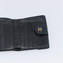 CHANEL Bicolore Wallet Leather Black Gold CC Auth 213366-19