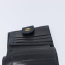 CHANEL Bicolore Wallet Leather Black Gold CC Auth 213366-22
